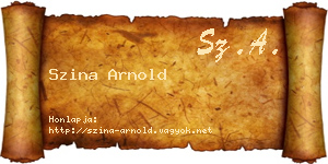 Szina Arnold névjegykártya